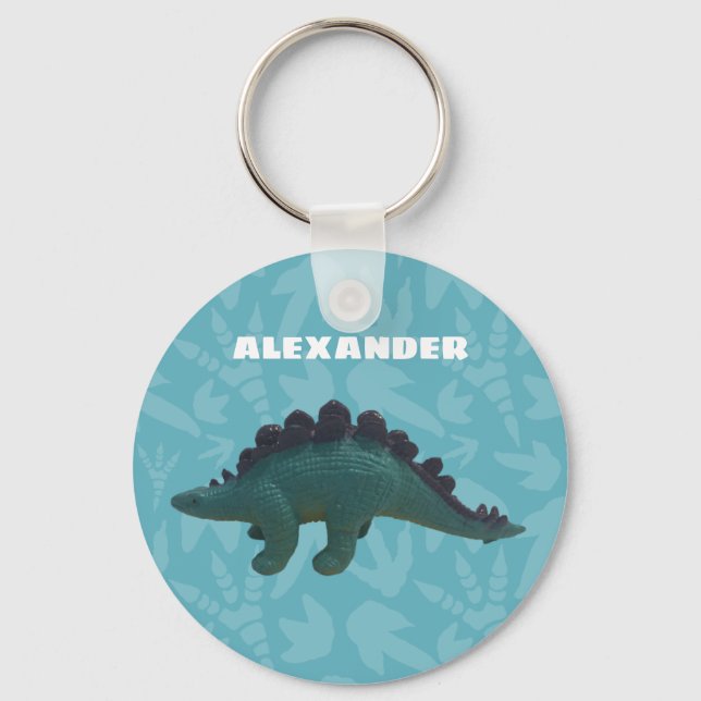 Porte-clés Stegosaurus Toy Dinosaur Bleu et Vert (Recto)