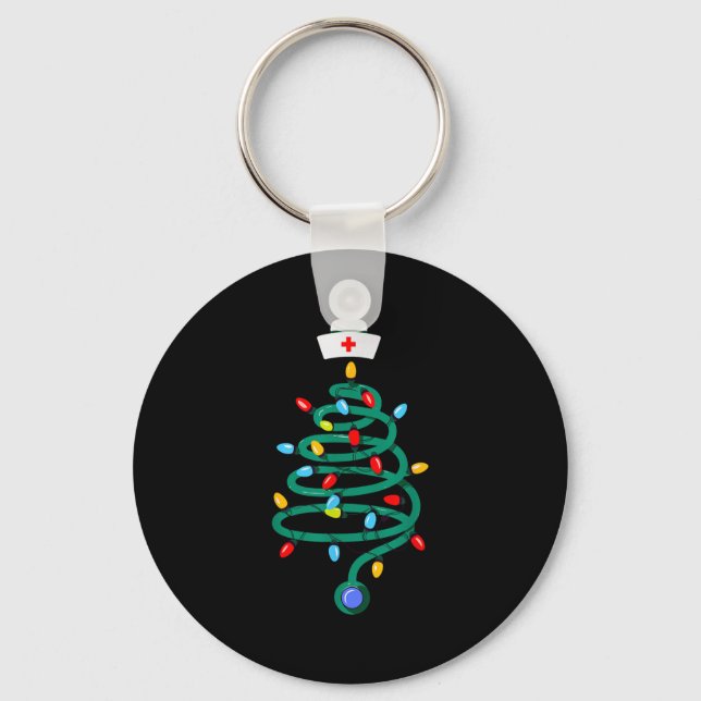 Porte-clés Stethoscope Arbre de Noël Docteur Infirmière (Recto)