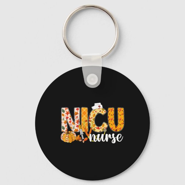 Porte-clés Stethoscope Nicu Infirmière Automne Yall Feuilles  (Recto)