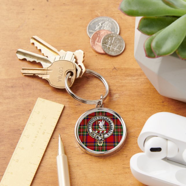 Porte-clés Stewart Clan Badge & Cercles Tartan Key (Bureau)