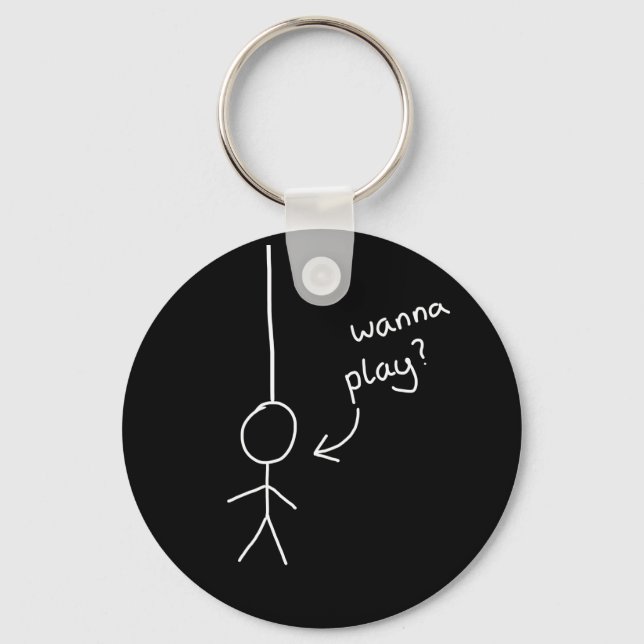 Porte-clés Stick dessiné à la main "hangman" figure porte - c (Recto)