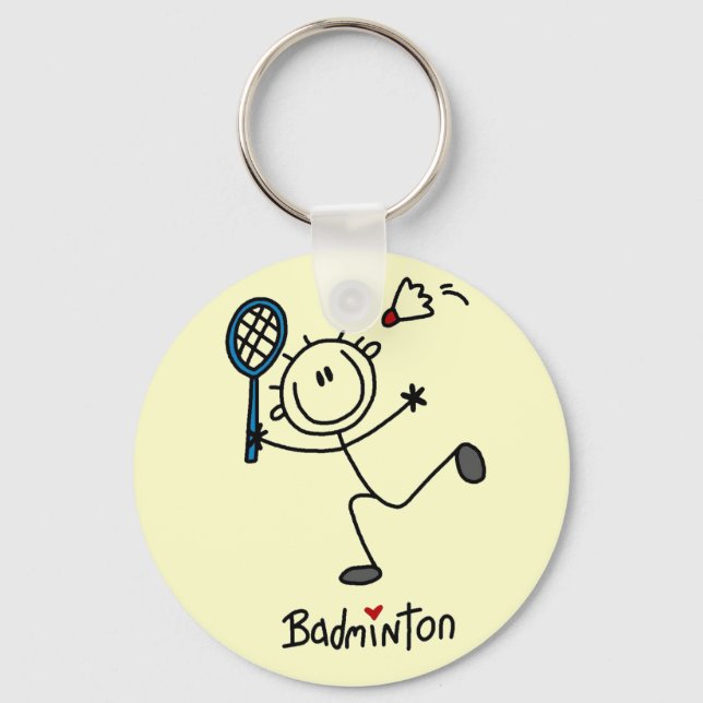 Porte-clés Stick Figure Badminton T-shirts et cadeaux (Recto)