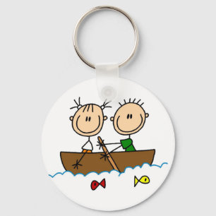Porte-clés Stick Figure Boat Fishing Tshirts et cadeaux