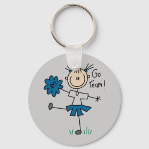 Porte-clés Stick Figure Pom-pom girl Go Team TShirts et cadea
