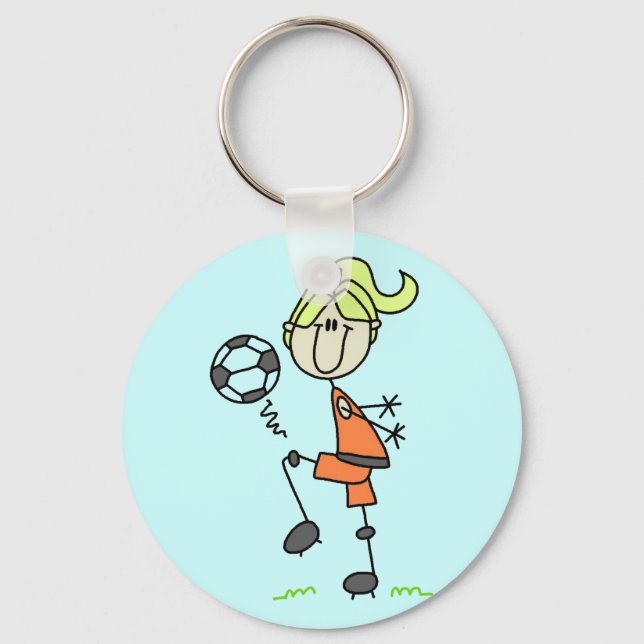 Porte-clés Stick Figure Soccer Tshirts et cadeaux (Recto)