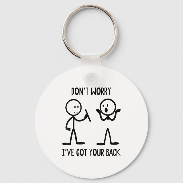 Porte-clés Stick Figures Funny Back Graphic Novelty Sarcastic (Recto)
