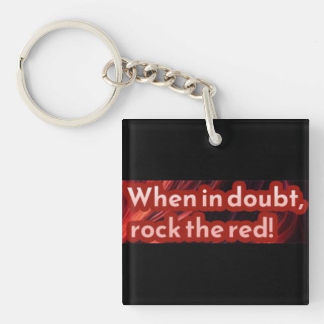 Porte-clés Sticker à tête rouge 4 (Devant)