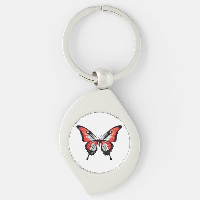 Porte-clés Sticker du drapeau du papillon de l'hirondelle du  (Devant)