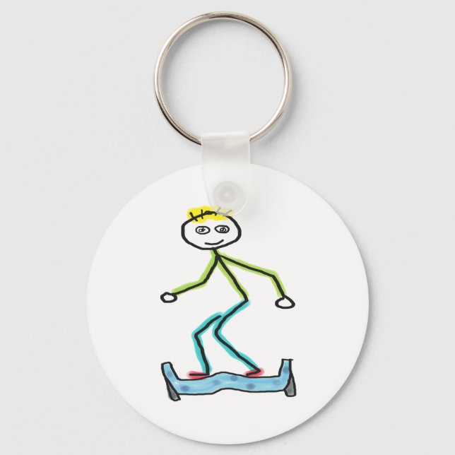 Porte-clés Stickman Hoverboard (Recto)