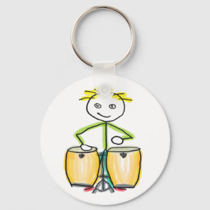 Porte-clés Stickman jouant de la conga