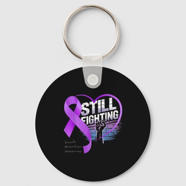 Porte-clés Still Fighting Suicide Prevention Awareness Purple (Recto)