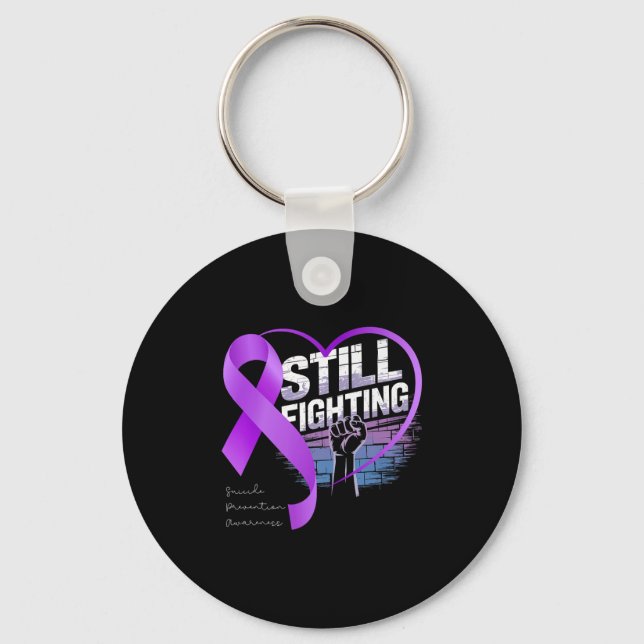 Porte-clés Still Fighting Suicide Prevention Awareness Purple (Recto)