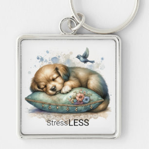 Porte-clés Stress de chiot mignon et reposant Moins Porte - c