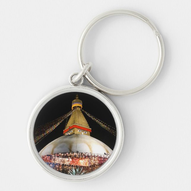 Porte-clés Stupa Boudhanath, Katmandou la nuit - Népal (Devant)