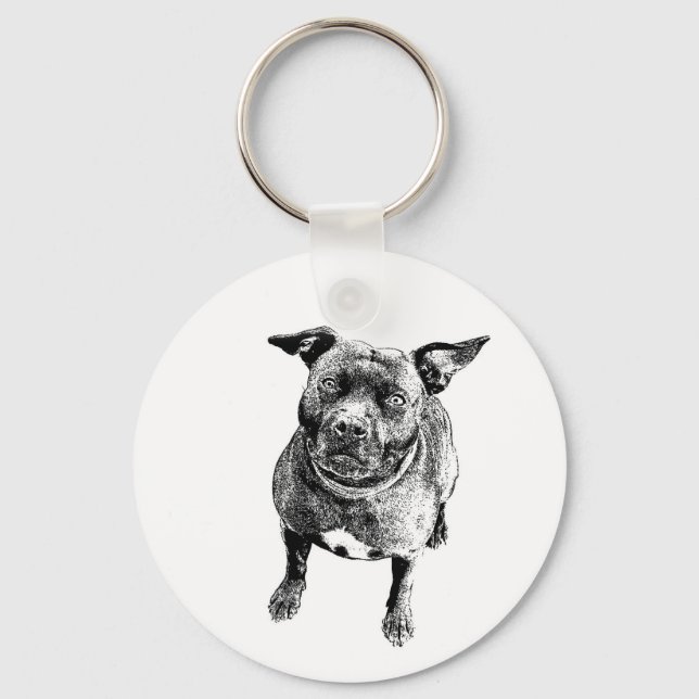 Porte-clés Style art Staffordshire Bull Terrier (Recto)