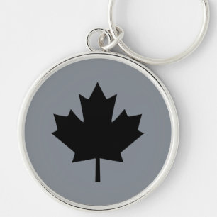 Porte-clés Style canadien de feuille d'érable noire