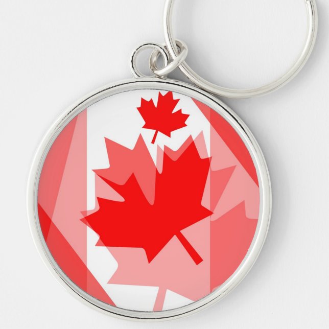 Porte-clés Style canadien Feuille d'érable rouge en couches C (Devant)