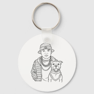 Porte-clés Style d'usure urbain pour chien humain Duo Tattoo