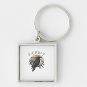 Porte-clés Style graphique drôle de corbeau disant F Caw
