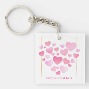 Porte-clés Style Mignon Cœurs Roses Saint-Valentin Romantique