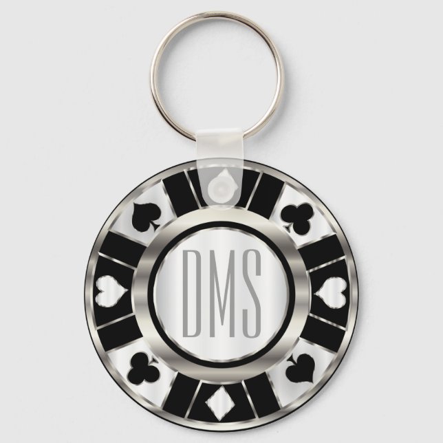 Porte-clés Style Monogram Black and Silver Las Vegas (Recto)
