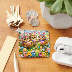 porte-clés style Pâques rex hoot