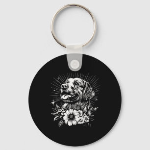 Porte-clés Style tatouage Adulte Golden Retriever Retro Chien