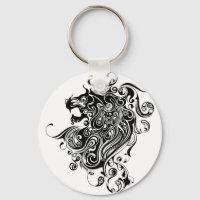 Style Tatouage tête de lion noir et blanc