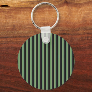 Porte-clés Style Vintage Olive Sage Vert noir 3D rayé