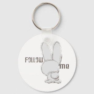 Porte-clés suivez le lapin blanc