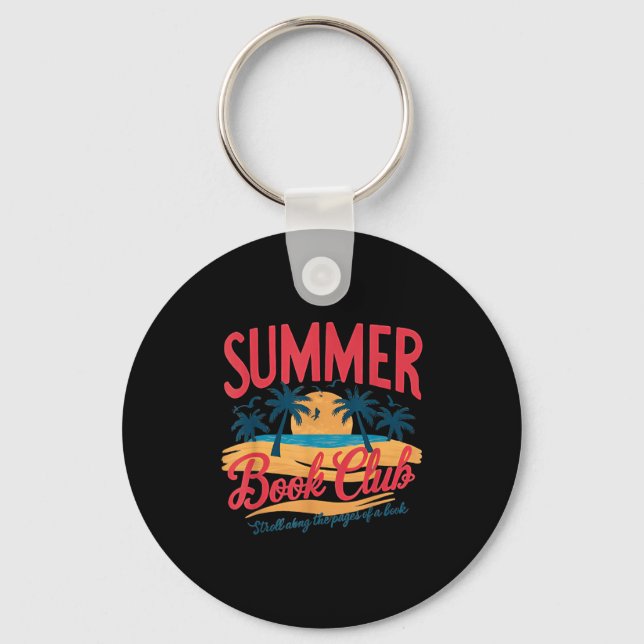 Porte-clés Summer Retro Book Club Funny Beach Vacation  (Recto)