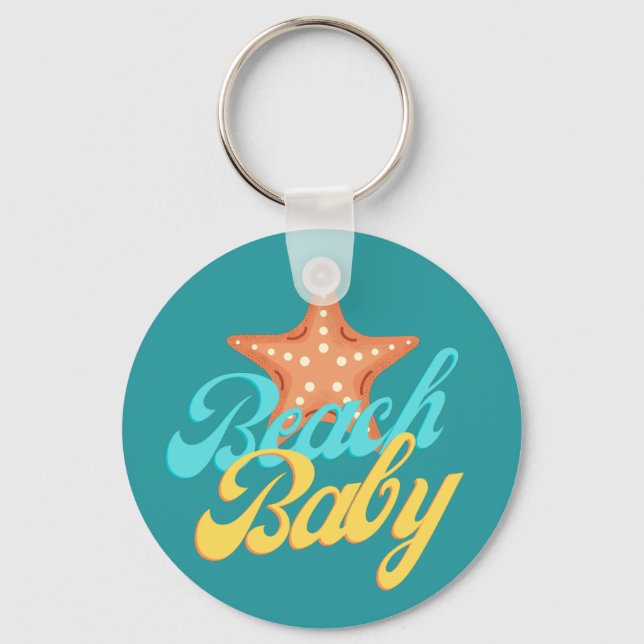 Porte-clés Summery Beach Baby Word Art (Recto)