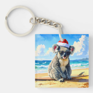 Porte-clés Sun et Surf Koala Santa Hat