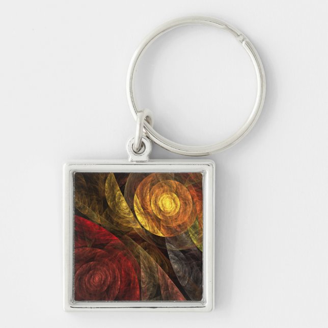Porte-clés Sun Flower Floral Moderne Art Motif Abstrait (Devant)