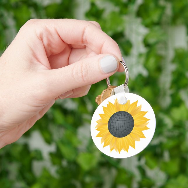Porte-clés Sunflower Disco Ball Retro Party Vibe (Créateur téléchargé)