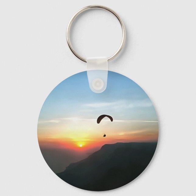 Porte-clés Sunset Paraglide Wanderlust Extreme Sports Art (Recto)