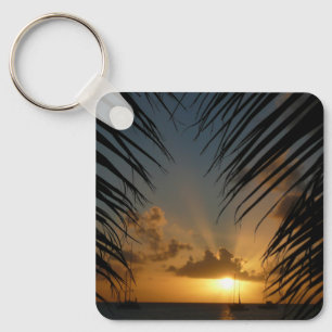 Porte-clés Sunset Through Palm Fronds