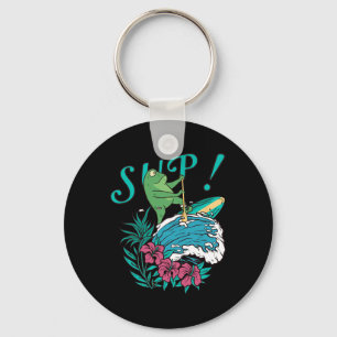 Porte-clés Sup Surfing Stand Up Paddle Pagaïant Grenouille Su