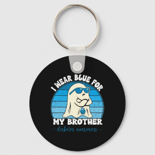 Porte-clés Super Je Porte Du Bleu Pour Mon Frère Diabète T1D 
