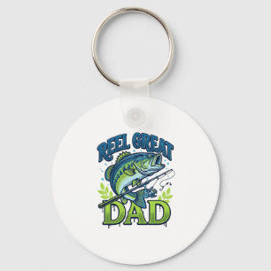 Porte-clés Super Papa Pêche à la Bass Conception Vectorielle