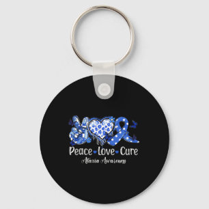 Porte-clés Super Peace Love Cure Blue Ribbon Ataxia Laurenes