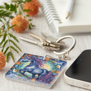 Porte-clés Superbe licorne Bleue