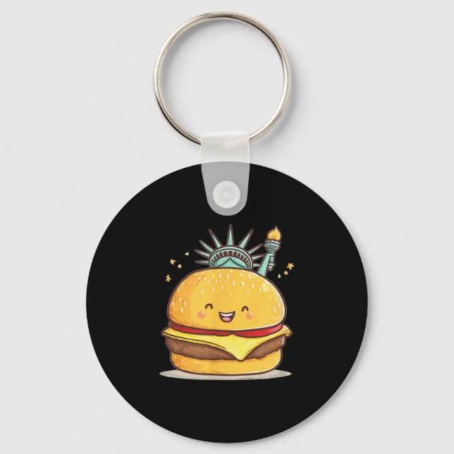 Porte-clés Superbe Statue Liberty Burger Costume Pour Garçons (Recto)