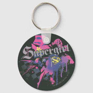 Porte-clés Supergirl À damiers Splatter