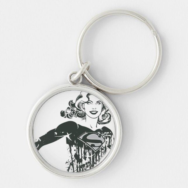 Porte-clés Supergirl noir et blanc dessin 1 (Devant)