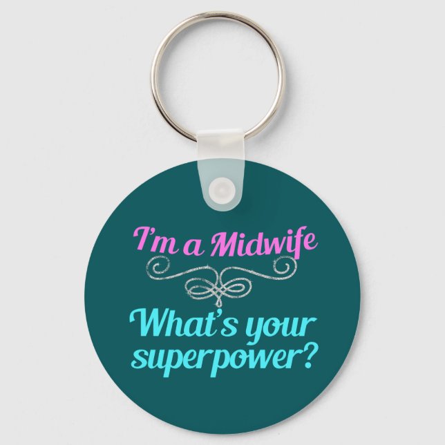 Porte-clés Superhero mignonne sage-femme (Recto)