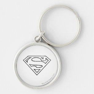 Porte-clés Superman S-Shield Logo Simple Black Outline