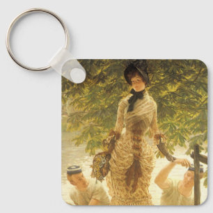 Porte-clés Sur la Tamise par James Tissot, réalisme Vintage