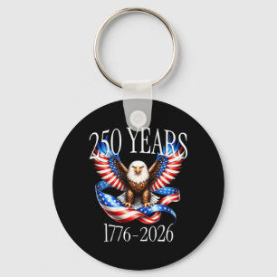 Porte-clés Sur le dos Aigle et Drapeau 250 Ans 1776-2026 250è