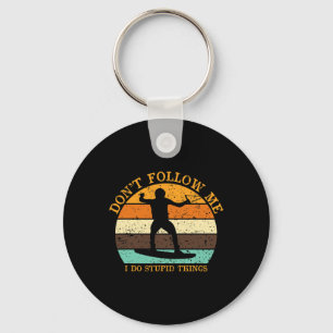 Porte-clés Surf Vintage Surfeur Plage Coucher de soleil Surf